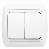 TUNA Intrerupator dublu cu rama alb