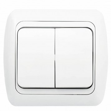TUNA Intrerupator dublu cu rama alb