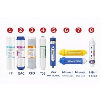 Stație de filtrare cu osmoză inversă, 8 trepte, fară pompă, cu mineralizare-1