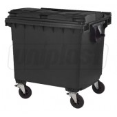 Cos pentru transportarea deseurilor 1100 L din plastic pe roti (negru) UNI Cos pentru transportarea deseurilor 1100 L din plastic pe roti (negru) UNI