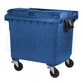 Cos pentru transportarea deseurilor 1100 L din plastic pe roti (albastru) UNI Cos pentru transportarea deseurilor 1100 L din plastic pe roti (albastru) UNI