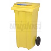 Cos pentru transportarea deseurilor 120 L pe roti (galben) UNI Cos pentru transportarea deseurilor 120 L pe roti (galben) UNI