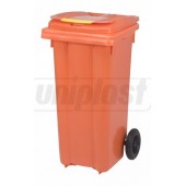 Cos pentru transportarea deseurilor 120 L pe roti (portocaliu) UNI Cos pentru transportarea deseurilor 120 L pe roti (portocaliu) UNI