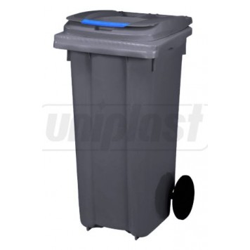 Cos pentru transportarea deseurilor 120 L pe roti (gri inchis) UNI