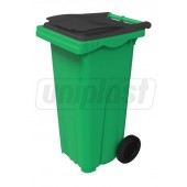 Cos HDPE pentru transportarea deseurilor 120 L pe roti (verde inchis cu capac negru) UNIPLAST TR Cos HDPE pentru transportarea deseurilor 120 L pe roti (verde inchis cu capac negru) UNIPLAST TR