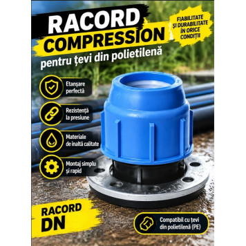 Adaptor compresiune cu flansa D. 63 x 2" / 16 A (flansa 4 gauri) 